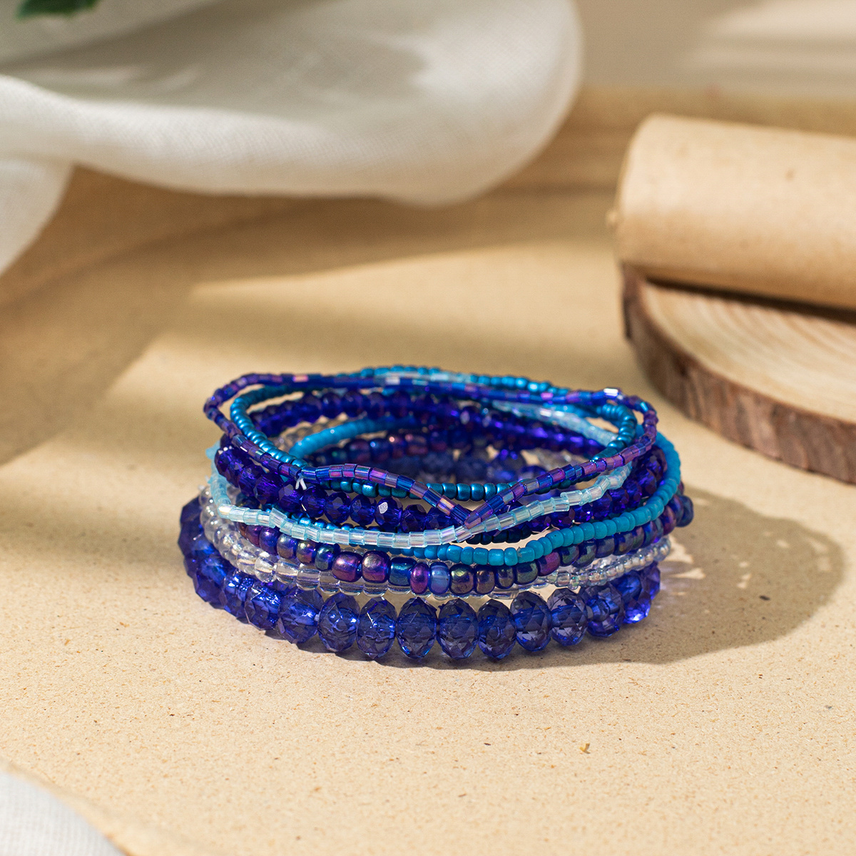 10pcs Boho Glass Rice Beads Bracelet Set for Women